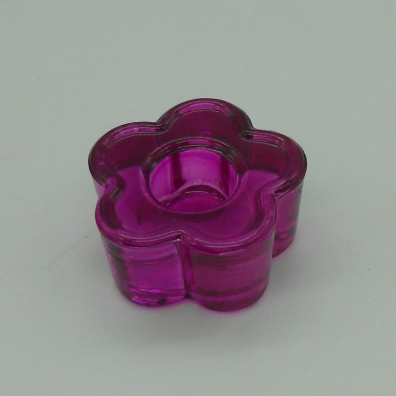 code 015208-VI - Candlestick - Violet flower - set of 2