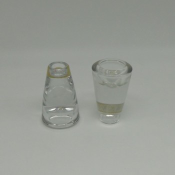 Glass candlestick/tealight holder - large - set of 2