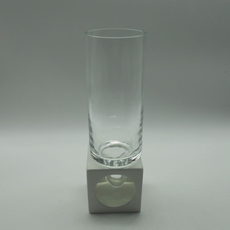 code 002012-BR - Vase in a ceramic stand - White