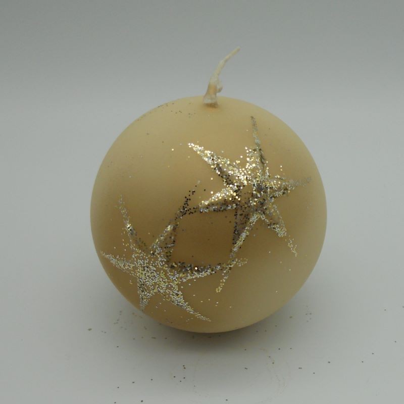 ref.049005-Vela bola com estrelas douradas