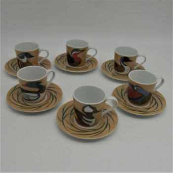 code 200309 - 6 coffeecup and matching saucer set collection - Ducks