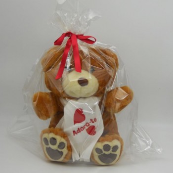 code 045000-CT-1-Valentine's Teddy Bear- brown - adoro-te /"I adore you"