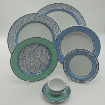 code 615201/02/03/04/08/28-2P - Dinner set with charger plate for 2P - Roulette Susanne/"Susanne Roulette"