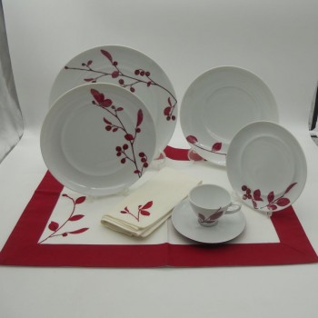 Code 615601/02/03/04/08/050497/98-2P - Dinner set with matching textile for 2P - Mulberry