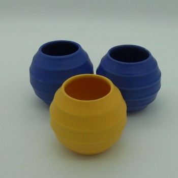 code 036213-AM-AZ-2 - 2 blue sphere vases and 1 yellow sphere vase set