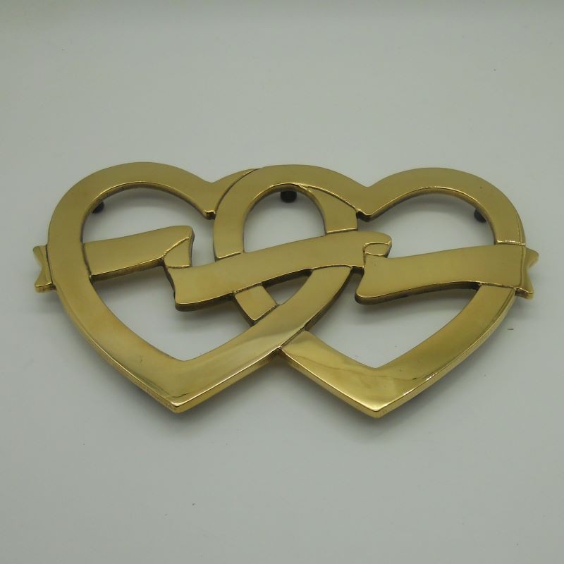 code 034050-2 - Trivet in polisshed brass - Hearts