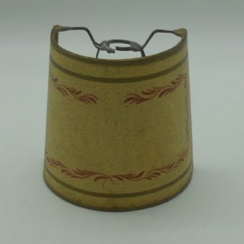 ref.073711-EB-GD - Pala com pinça vintage em pele animal decorada com friso dourado e folhas bordeaux - 11 x 10 cm
