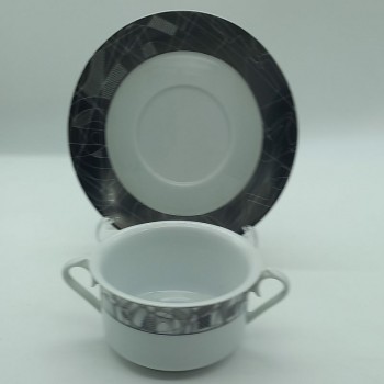 code 800159 - Consommé bowl and matching saucer set - Arquitect