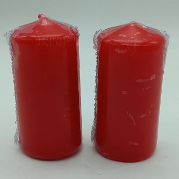 code 049033-EV - Pillar candle - Red - set of 2
