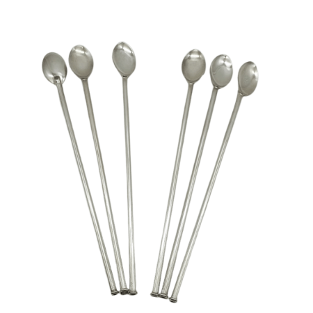 code 030045 - Silver plated soft drink spoon - set of 6