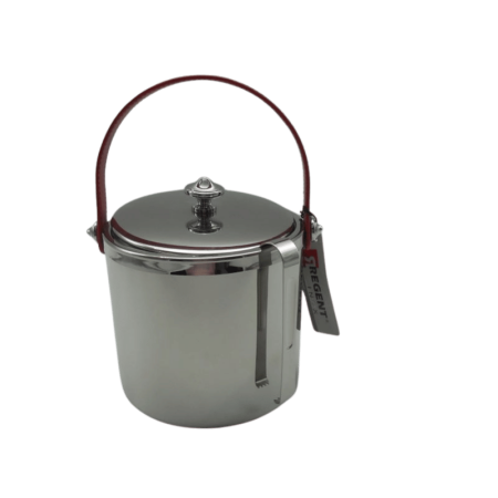 code 030078-EV - Ice bucket with tongs - red leather handle