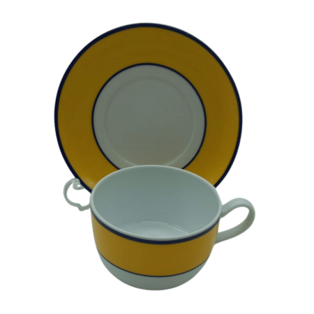 Yellow Tejo breakfast cup and matching saucer set