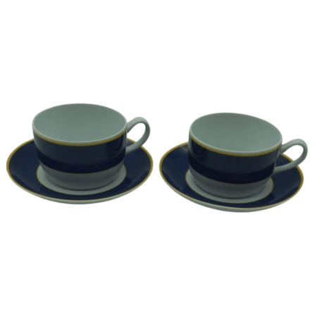 code 800501-AZ-Breakfast cup with matching saucer - blue Tejo - set of 2