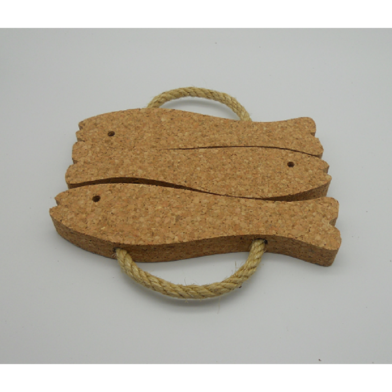 code VK-1228-3-Trivet with rope 3 fishes - Natural