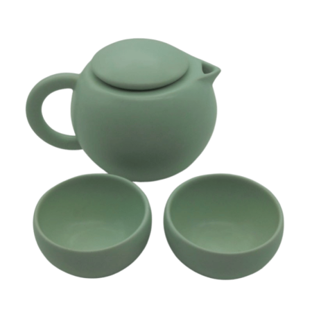 code 036303/2x13- VA - 2 P Tea set - matt green watercolour (2nd choice)-amesa.com.pt