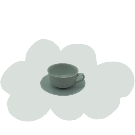 code 100259 - Breakfastcup and matching saucer - Bragança White (chinese paste)